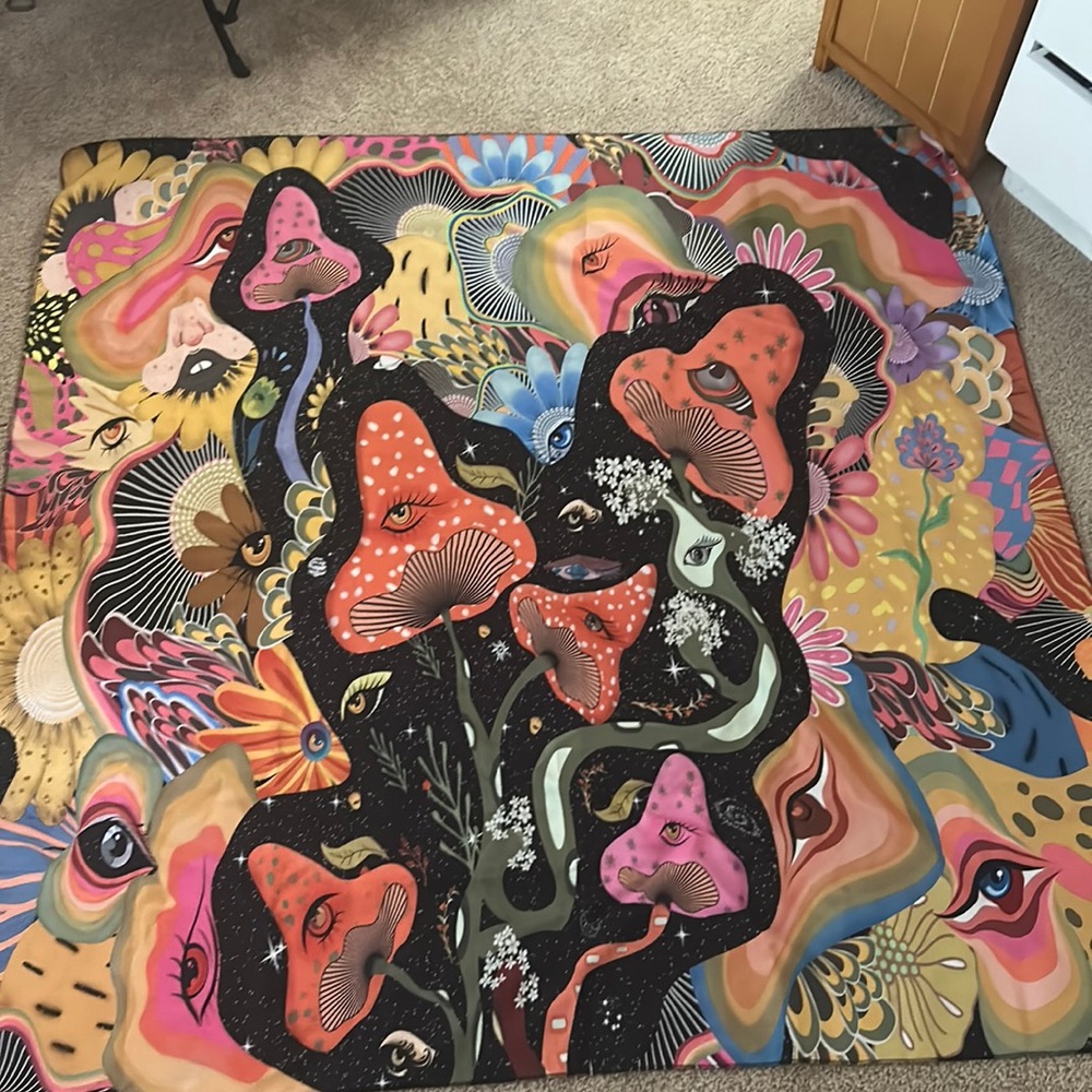 Mushroom Tapestry 57x56 Inches.